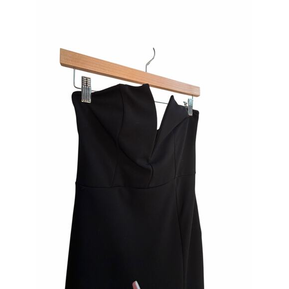 Lulus Black Strapless Evening Gown Dress Size M Slit Maxi Formal Prom NWT - Picture 12 of 16